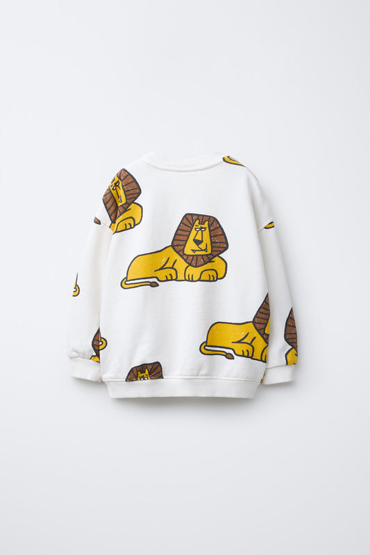Sudadera estampado leones