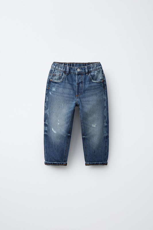 Pantalon jean baggy low rotos