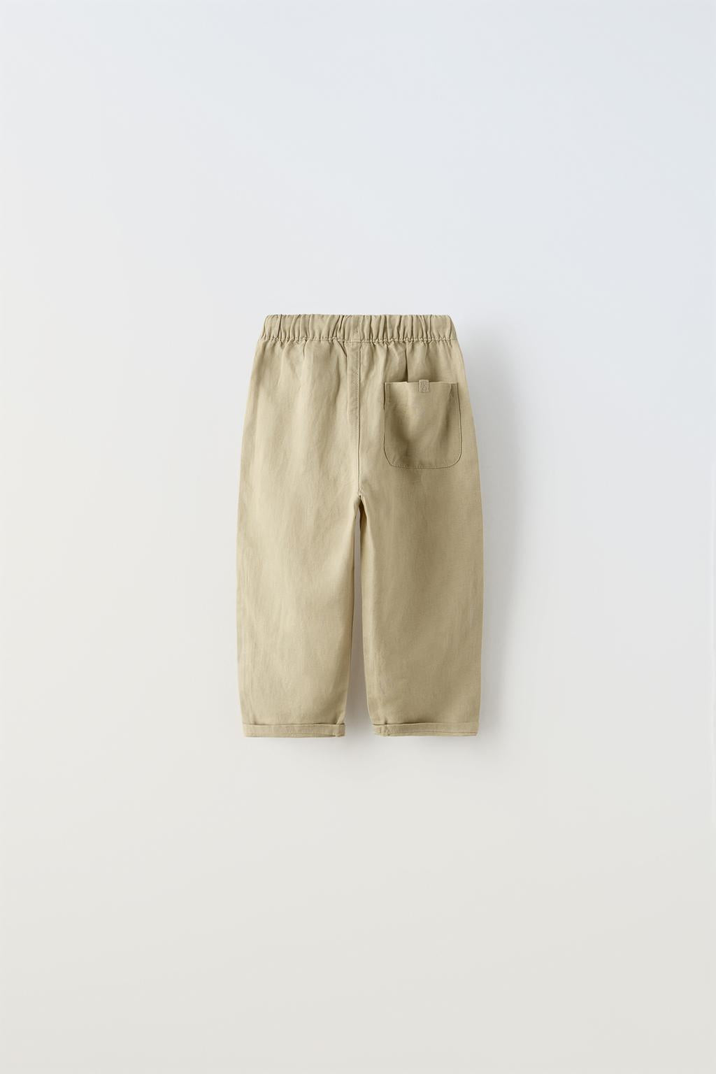 Pantalon con lino khaki