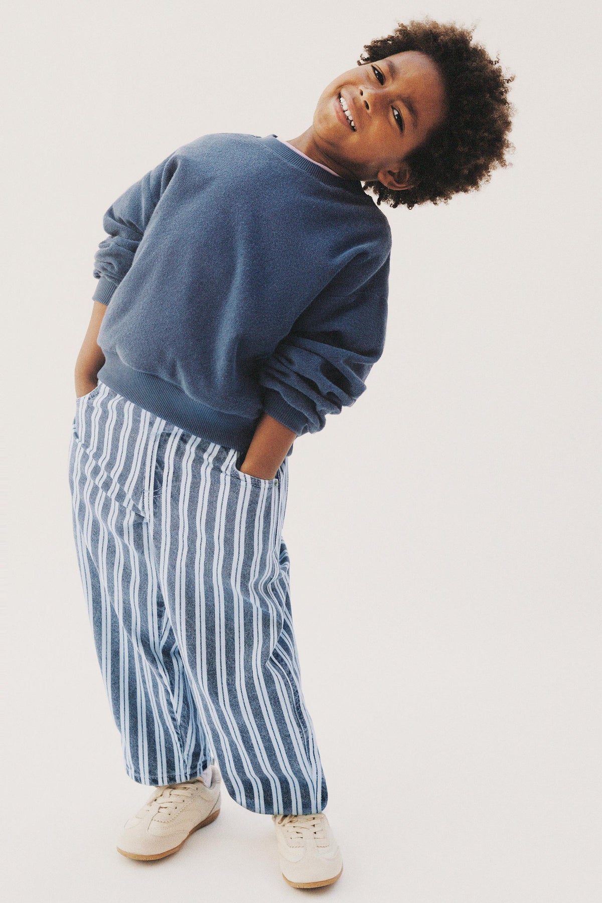 Pantalon jean baggy rayas