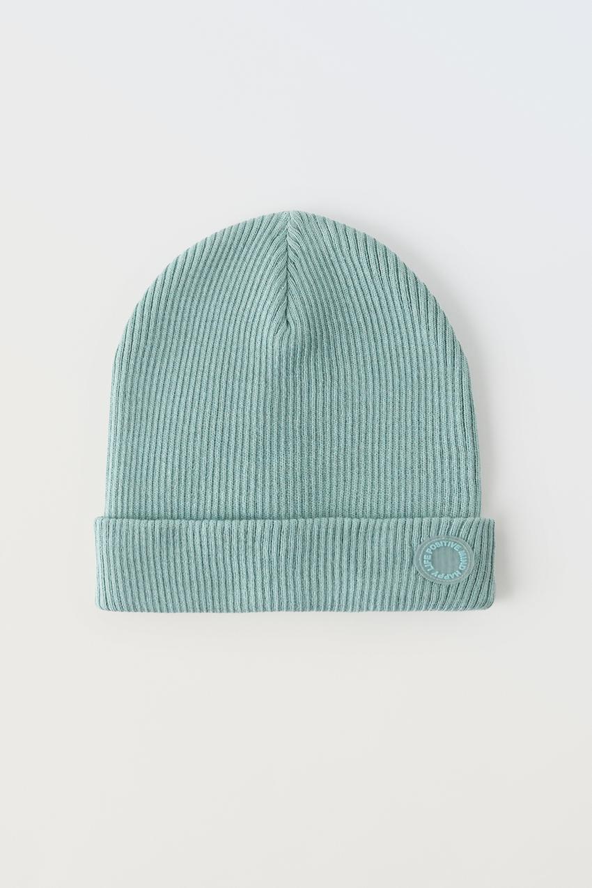 Gorro algodon verde agua