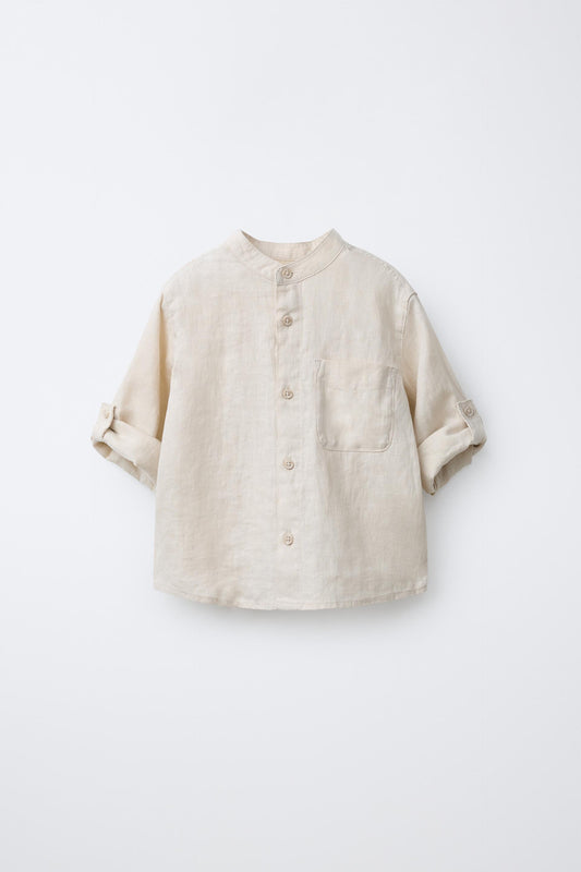 Camisa lino beige