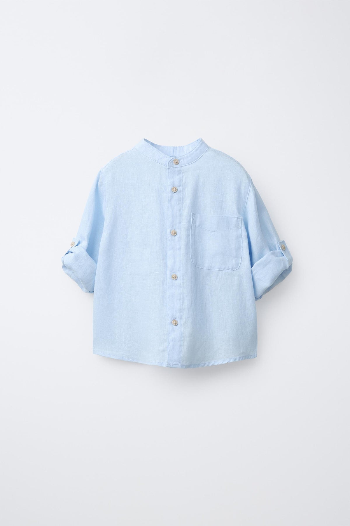 Camisa lino celeste