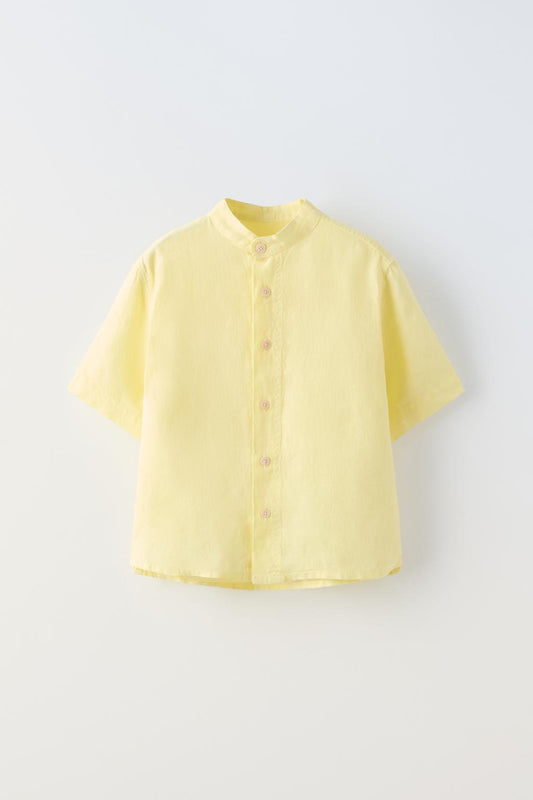 Camisa lino amarilla