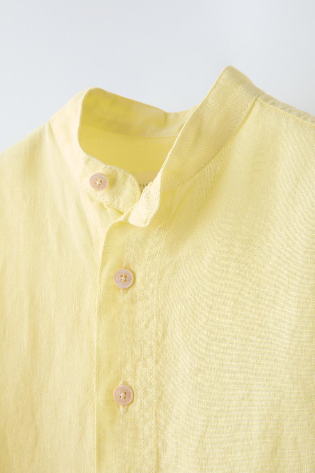 Camisa lino amarilla