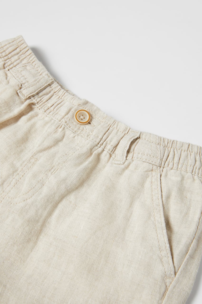 Short lino beige claro