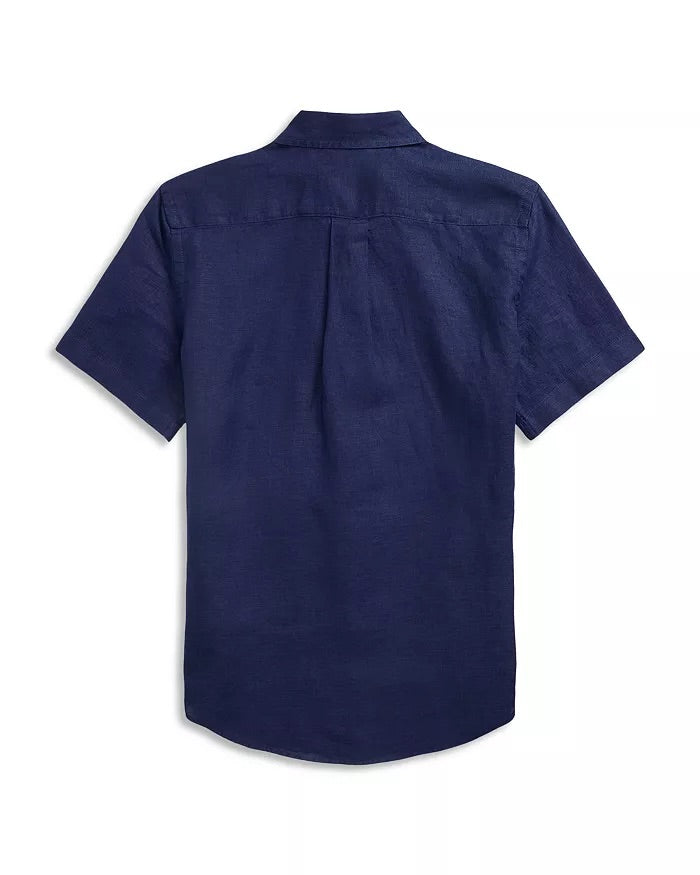 Camisa lino azul