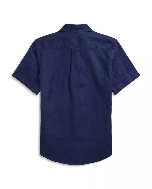 Camisa lino azul