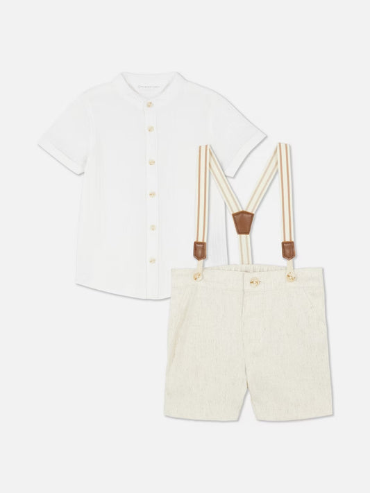 Conjunto con suspensor y corbata