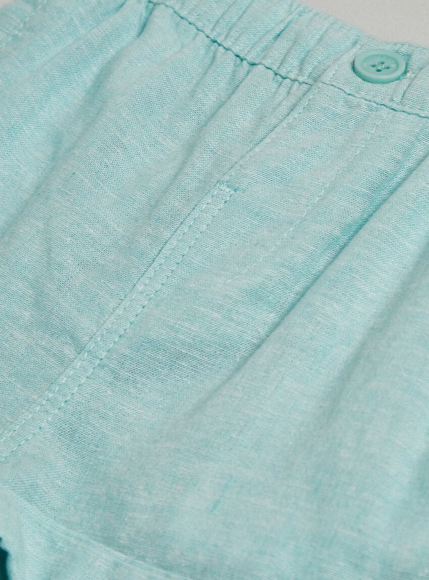 Short lino turquesa