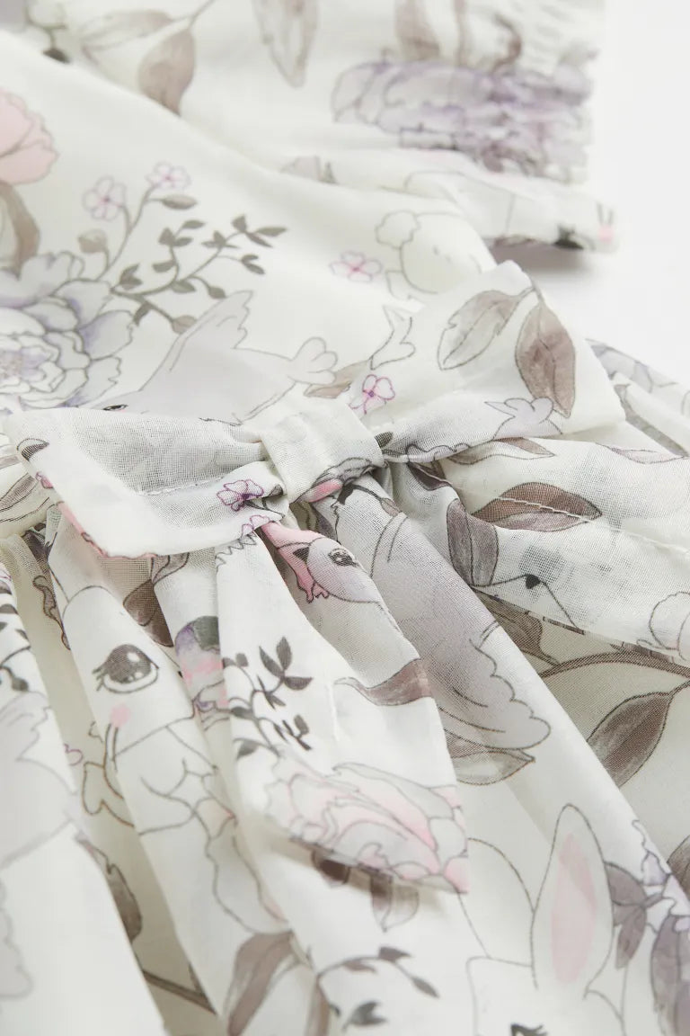 Vestido crema estampado