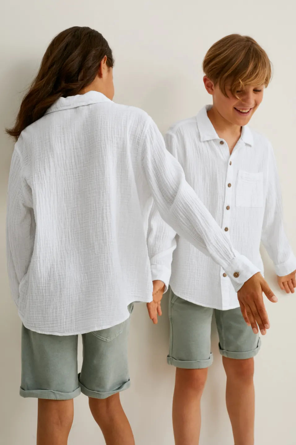 Camisa falso liso algodón orgánico