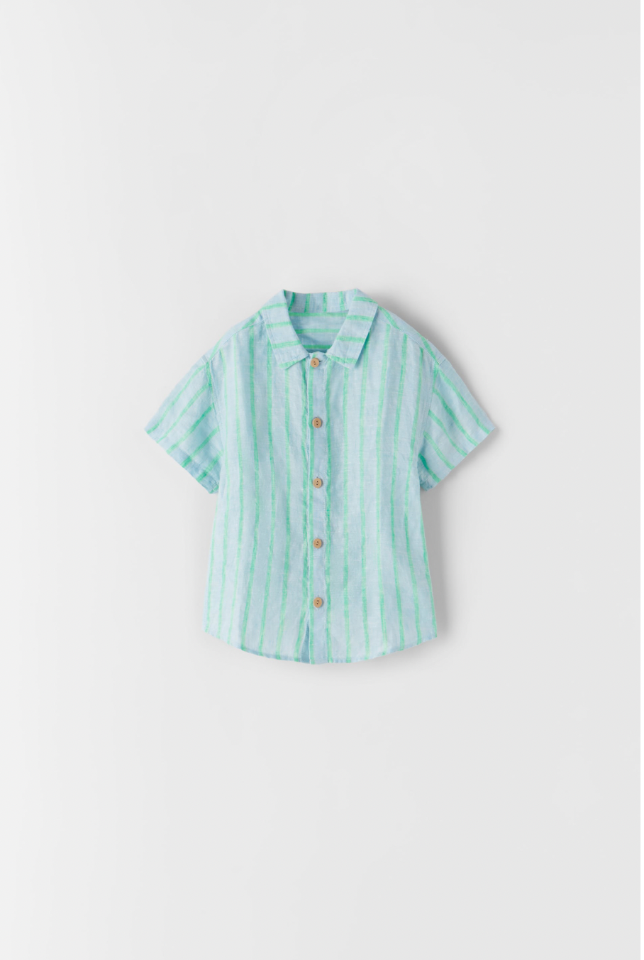 Camisa lino raya acuarelada