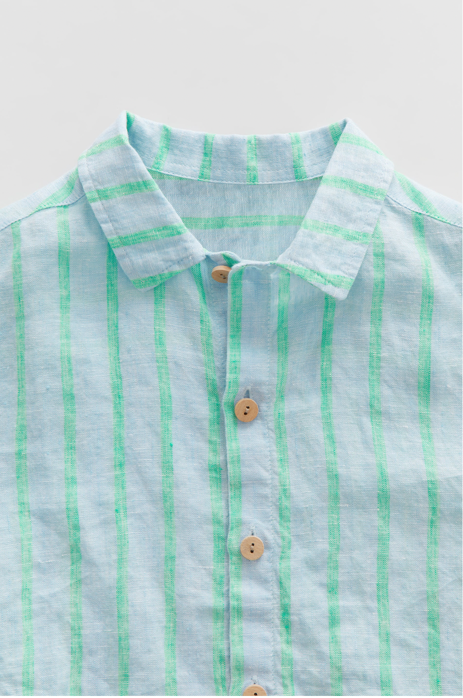 Camisa lino raya acuarelada