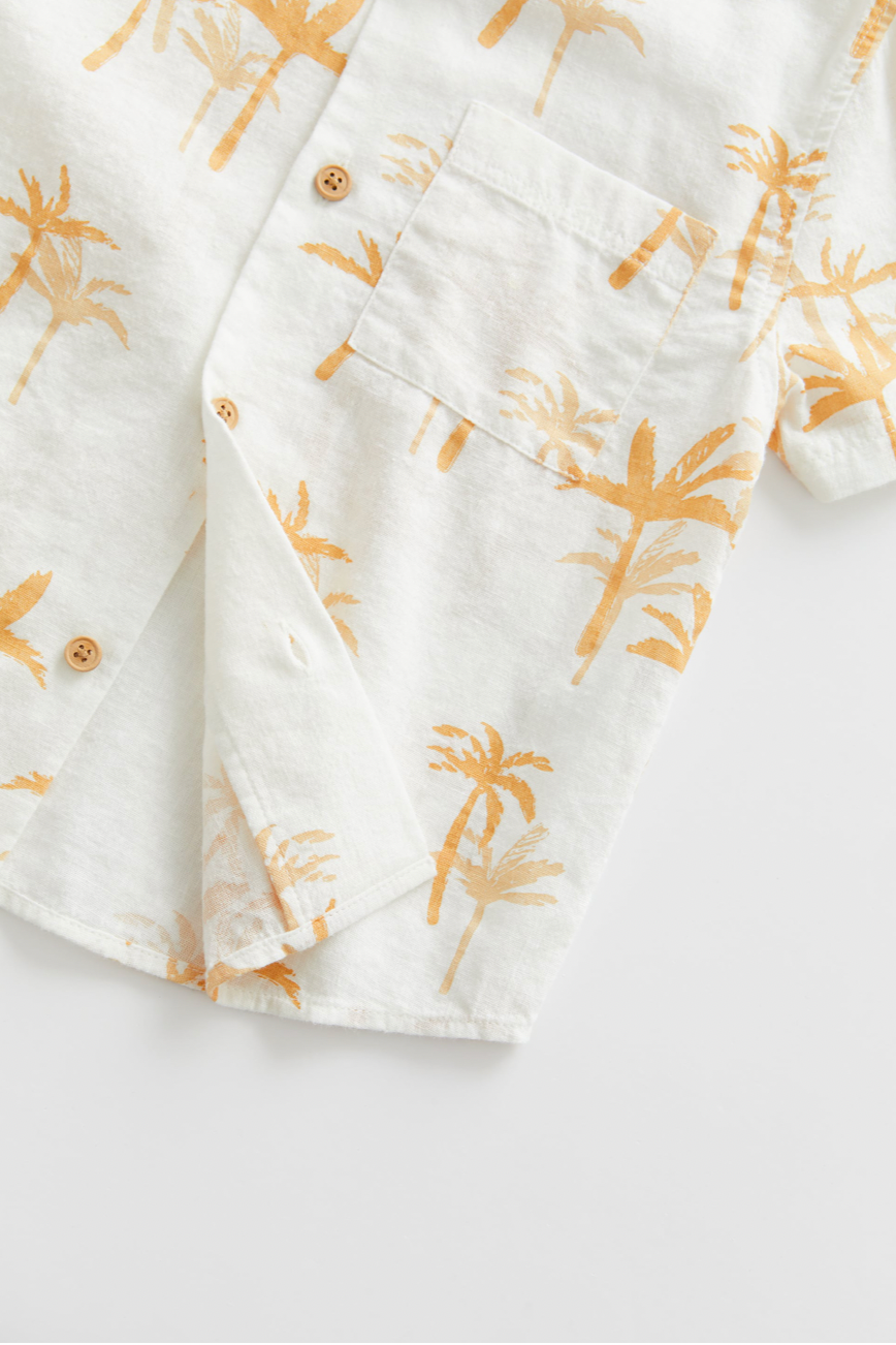 Camisa palmeras con lino