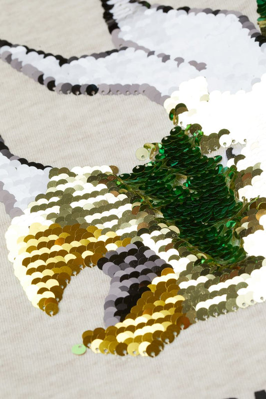 Sudadera Dinosaurio Lentejuela