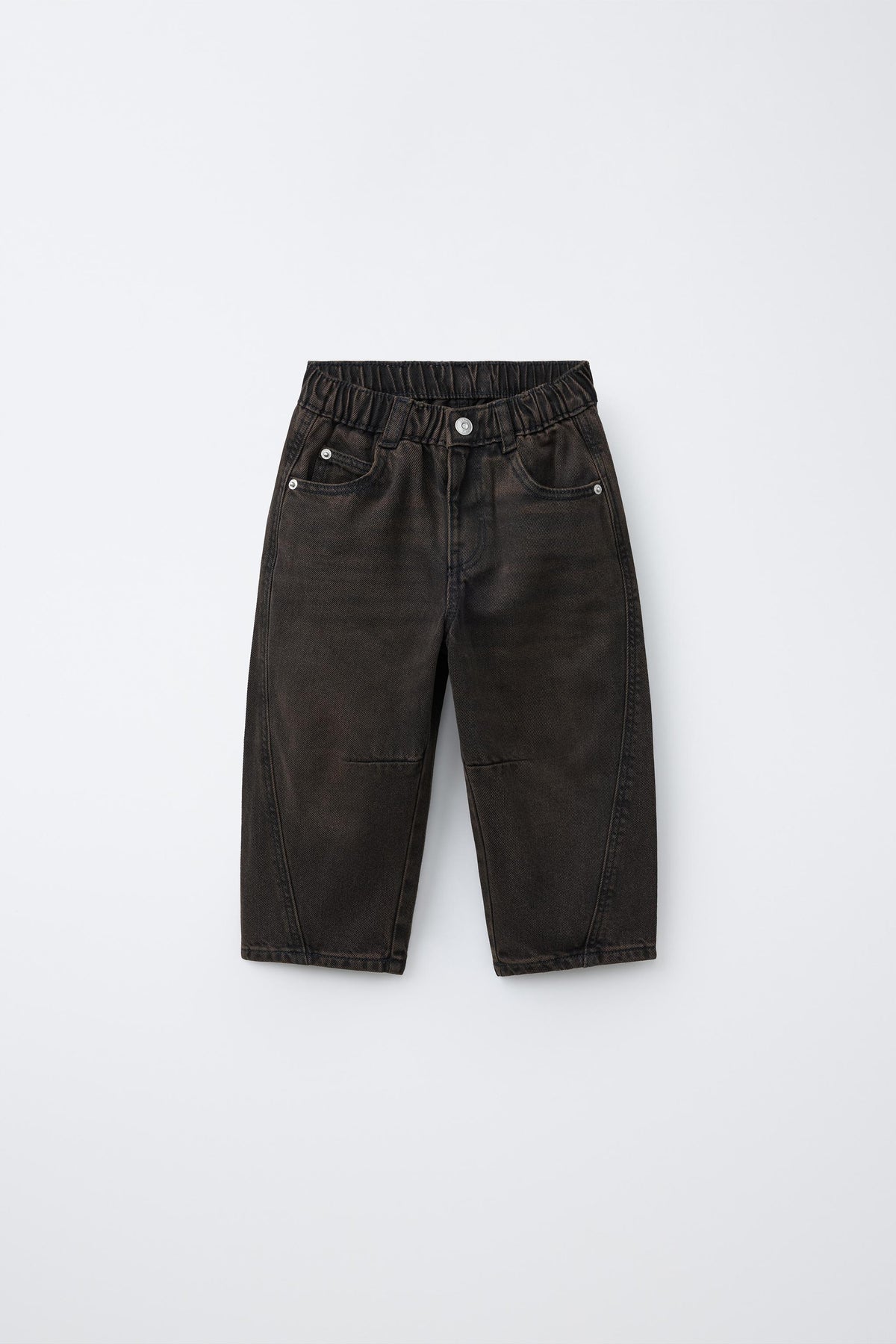 Jeans barrel overdye marron