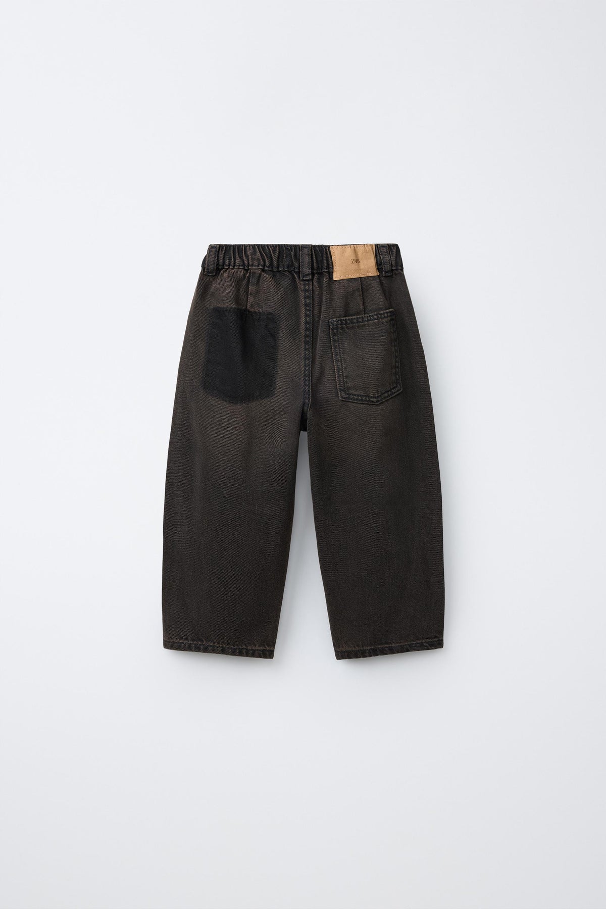 Jeans barrel overdye marron