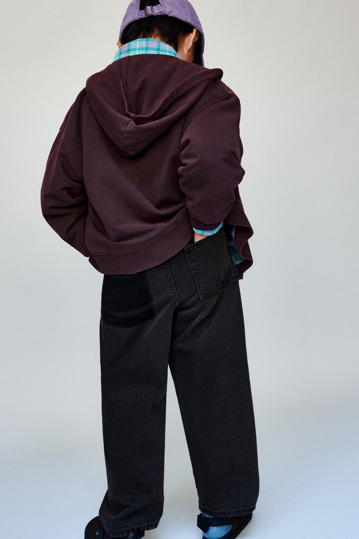 Jeans barrel overdye marron