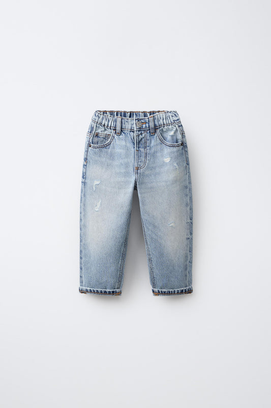 Pantalon jean straight rotos