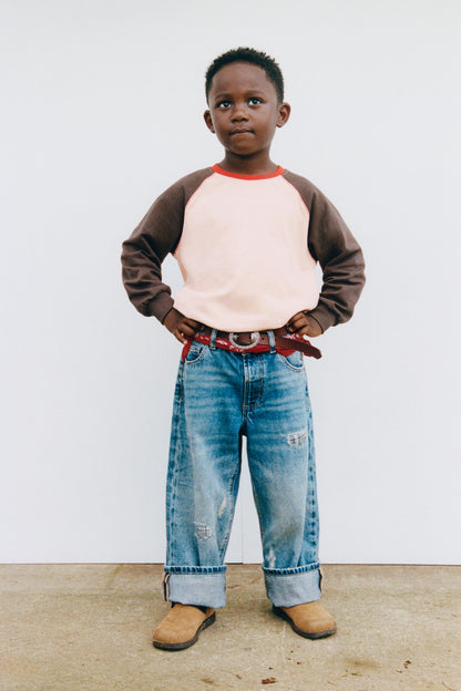 Pantalon jean wide leg roto