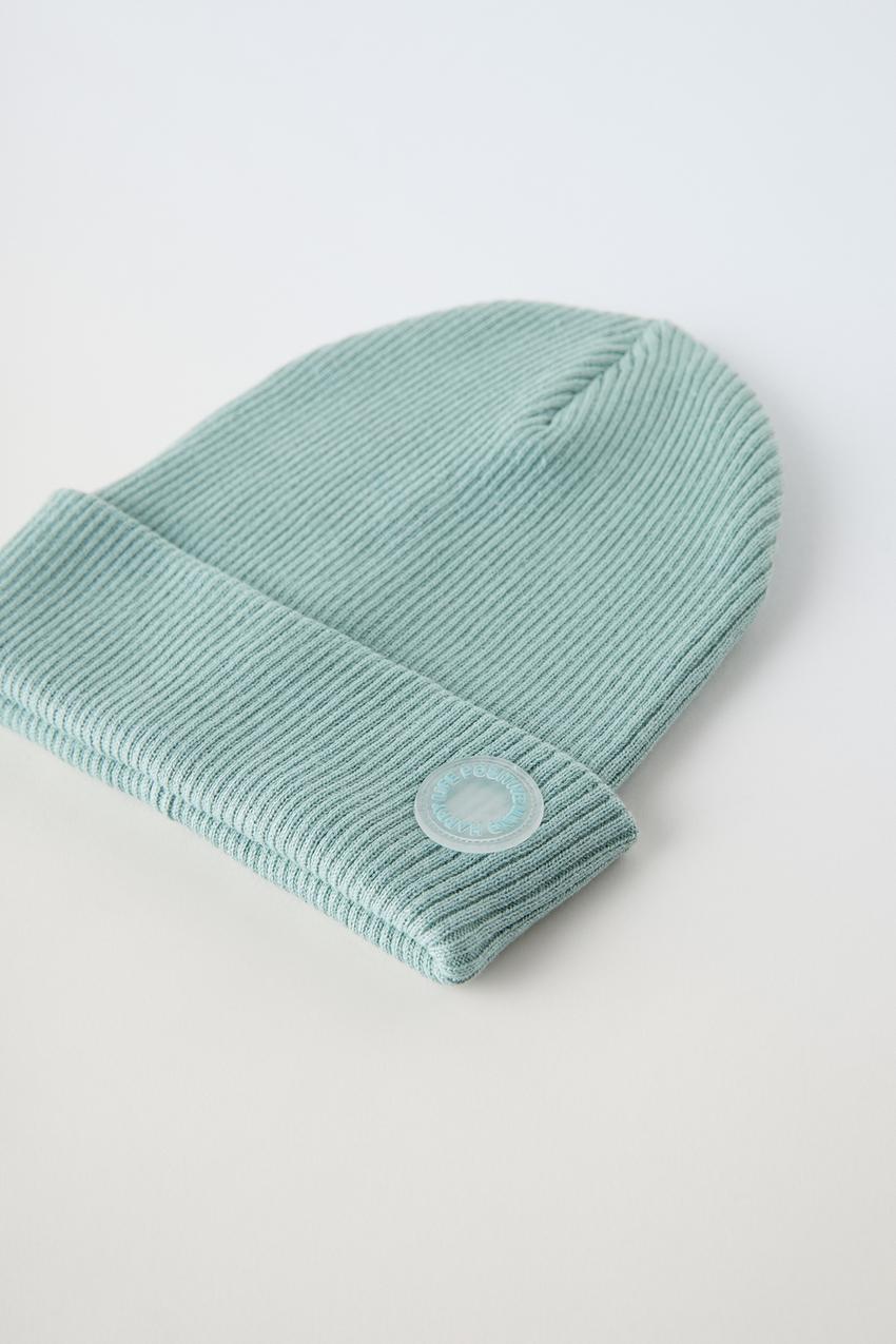 Gorro algodon verde agua