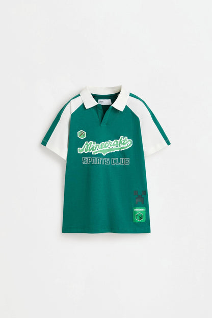 Polo minecraft manga corta