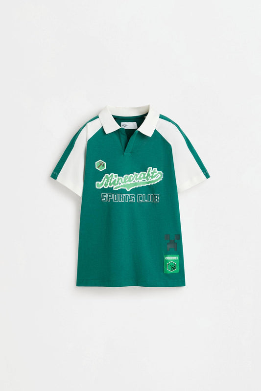 Polo minecraft manga corta