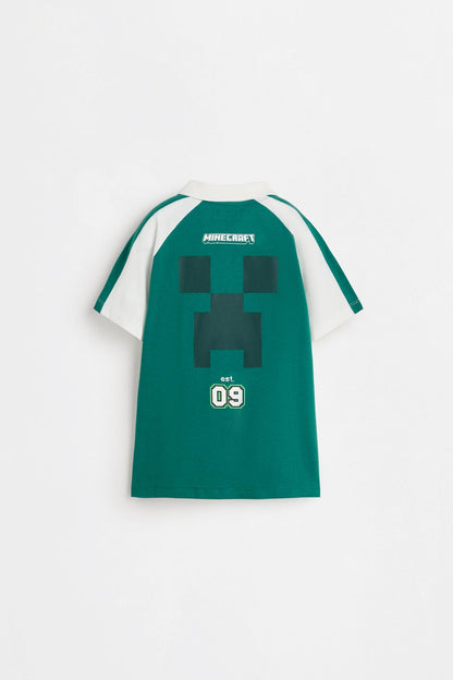 Polo minecraft manga corta
