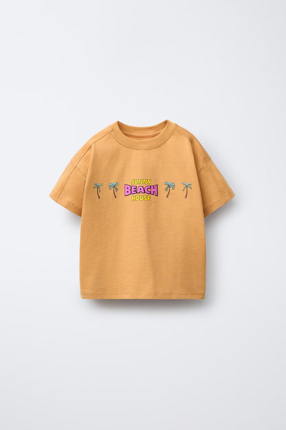 Polera estampada palmeras