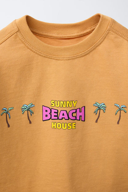 Polera estampada palmeras