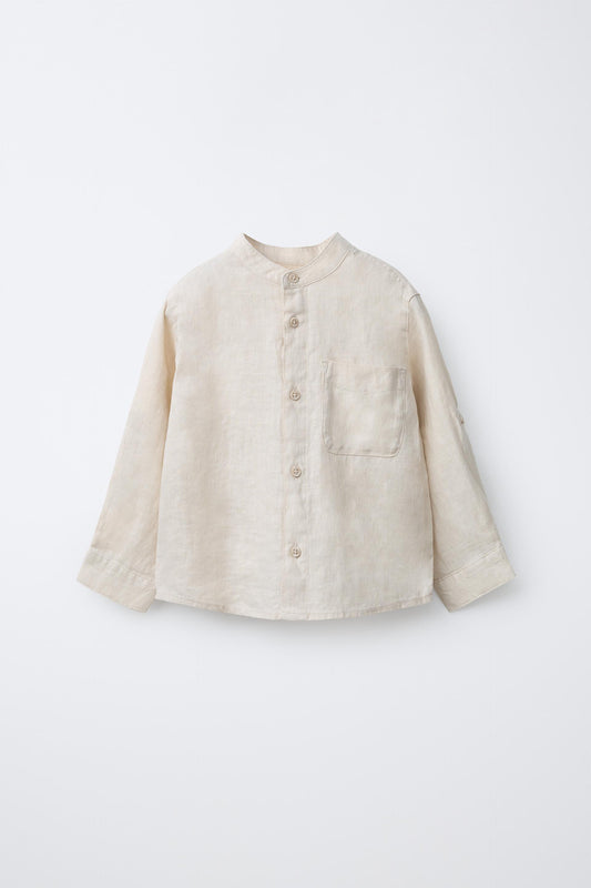 Camisa lino beige