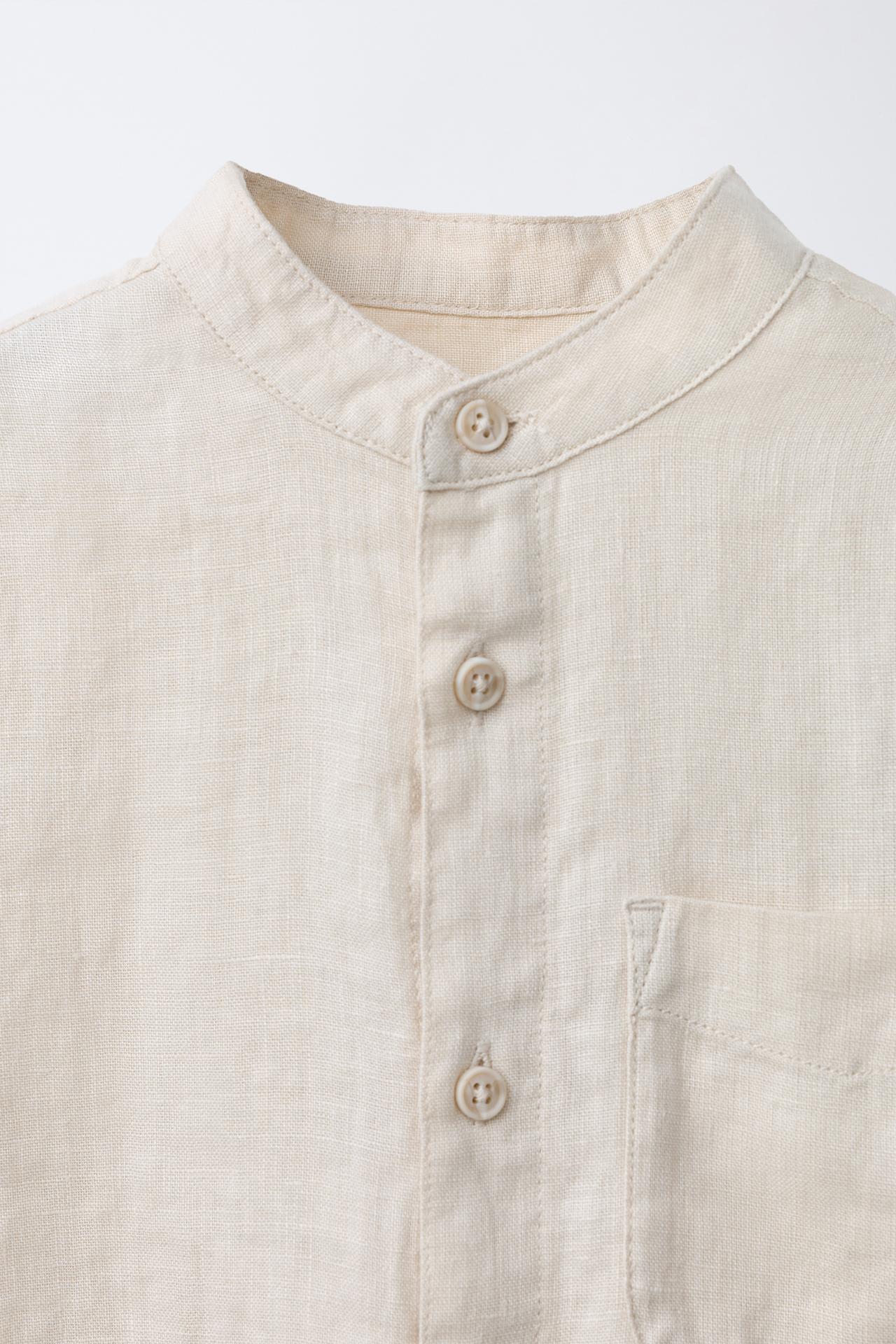 Camisa lino beige
