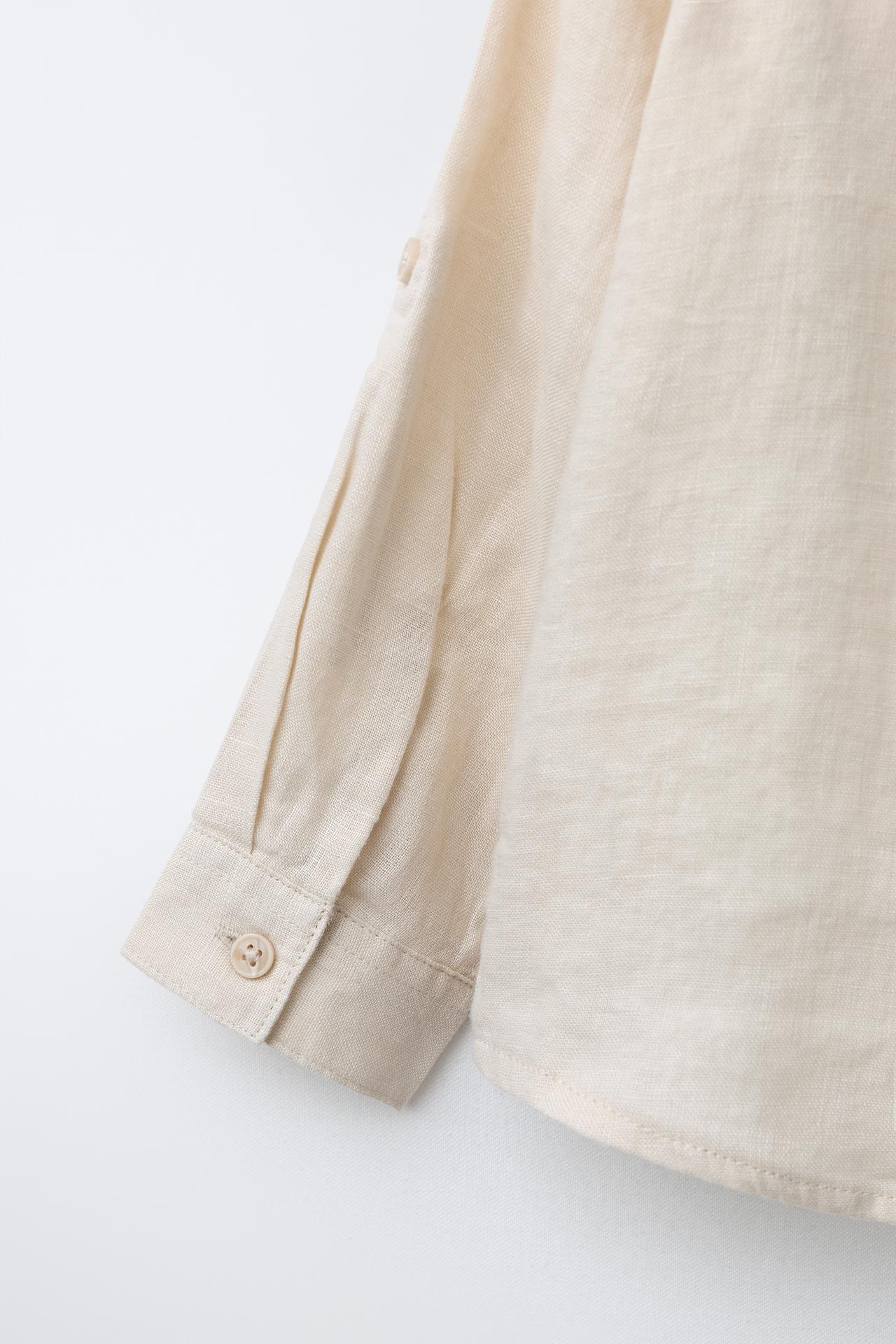 Camisa lino beige