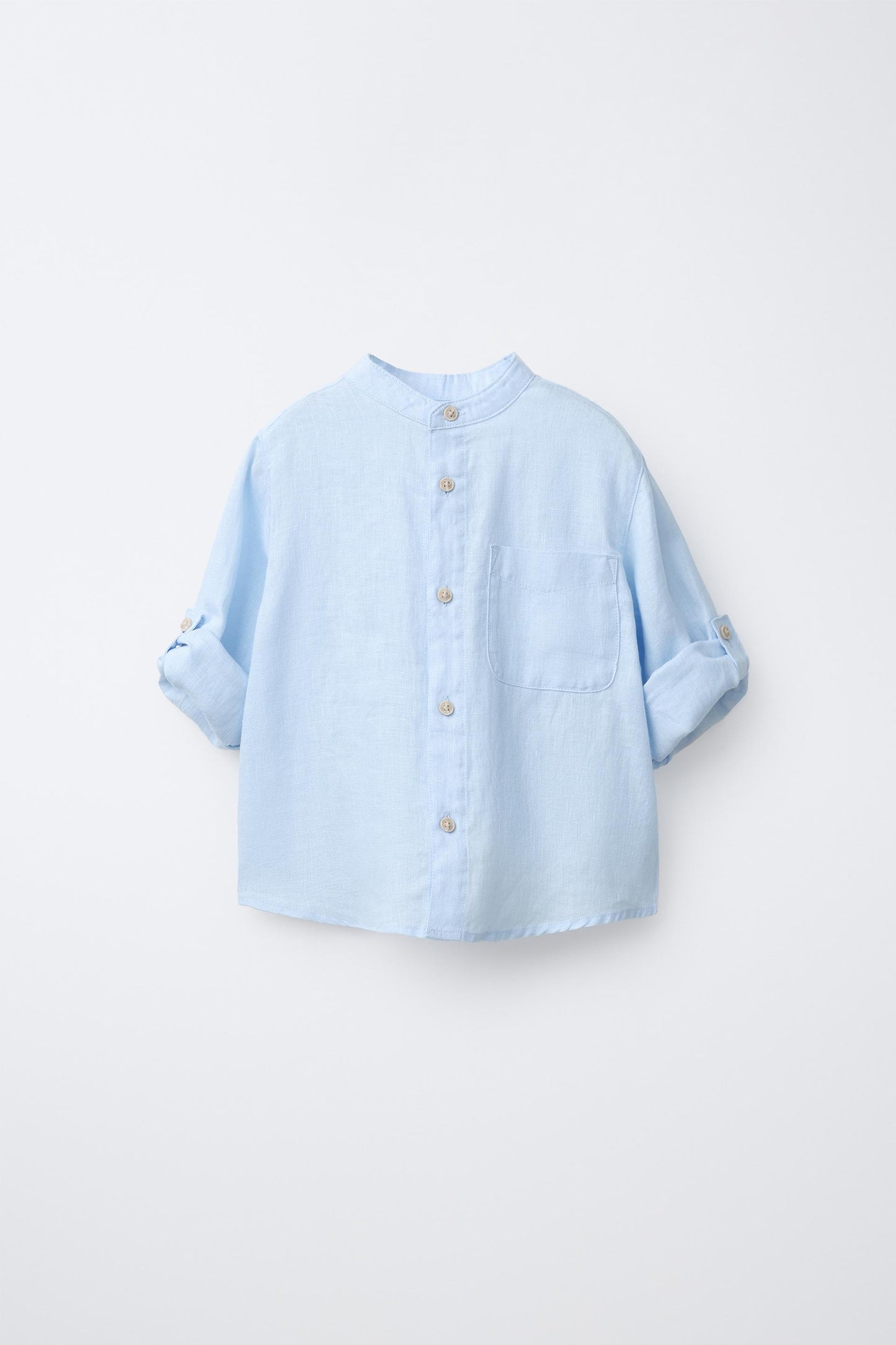 Camisa lino celeste