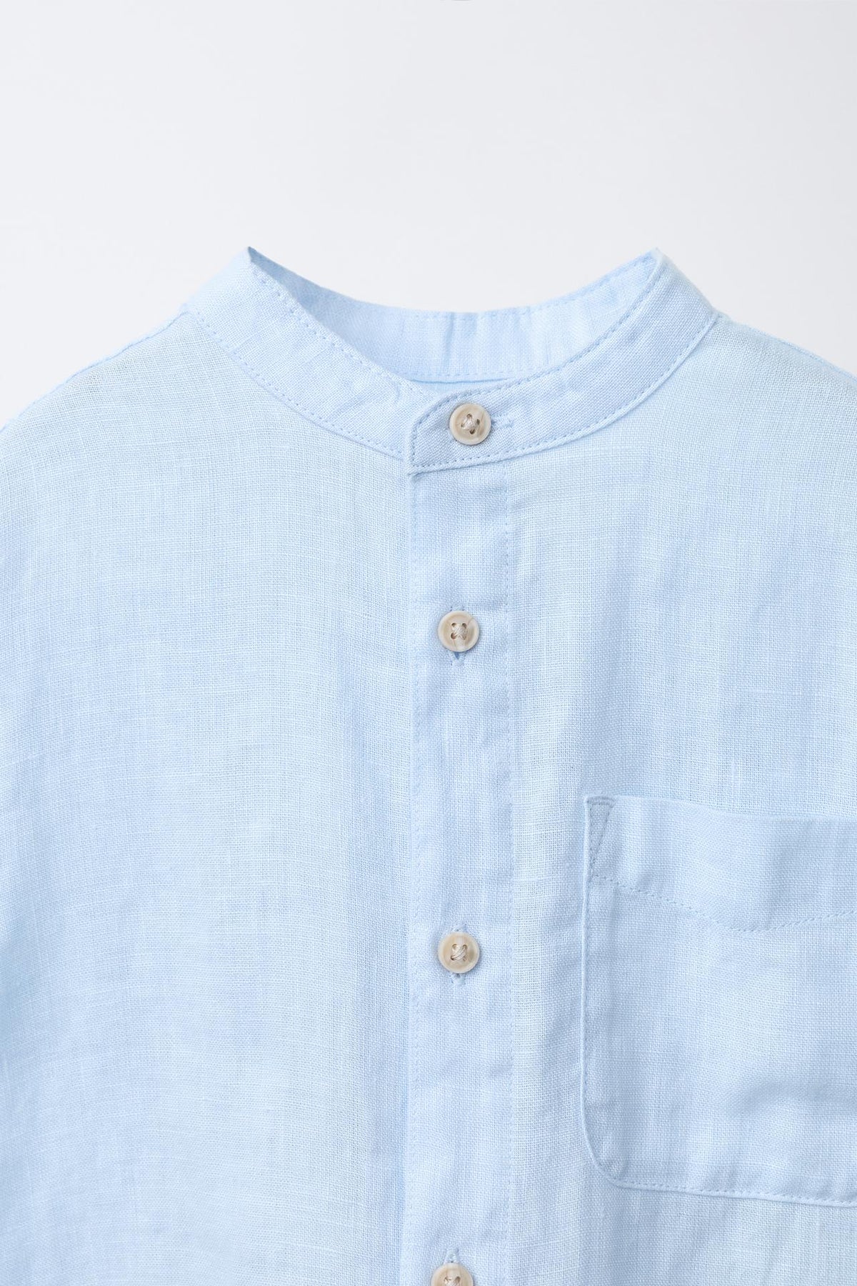 Camisa lino celeste