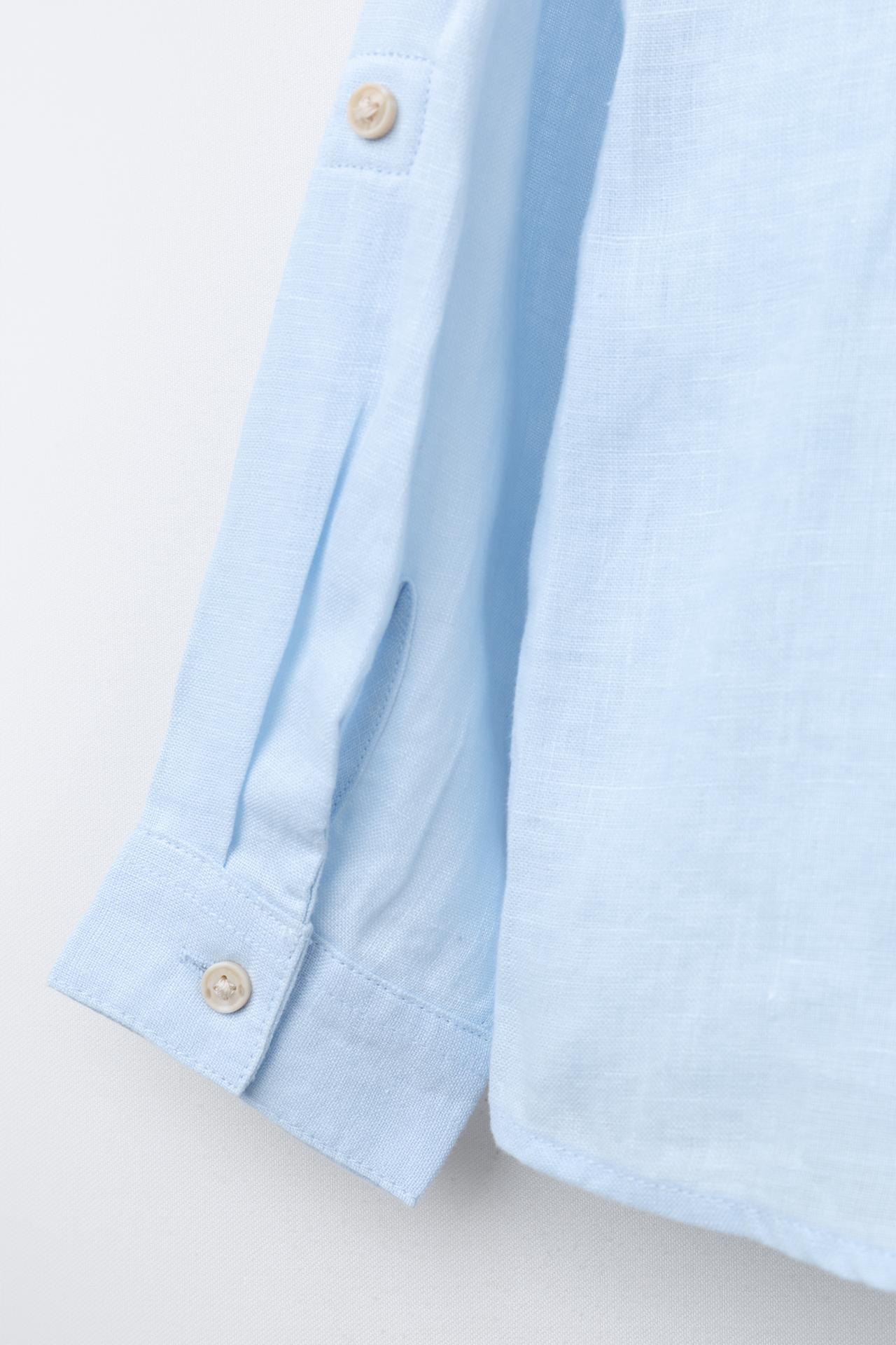 Camisa lino celeste