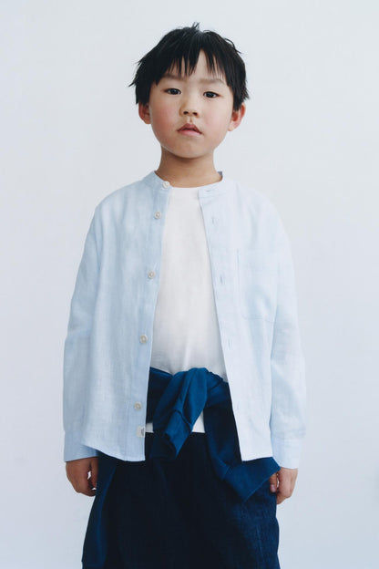 Camisa lino celeste
