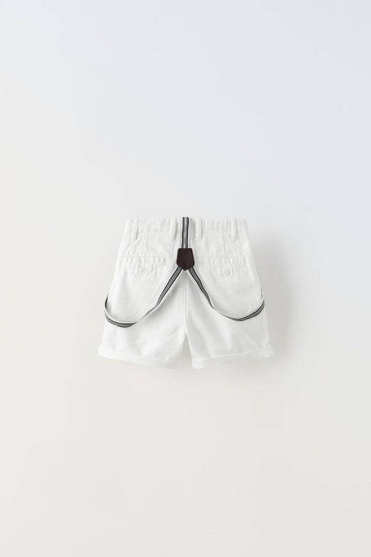 Short blanco con suspensor