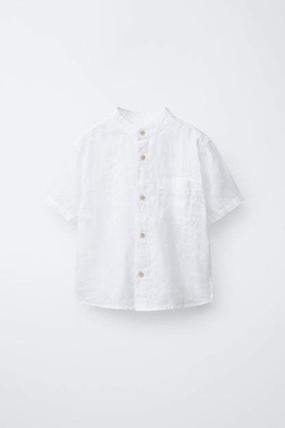 Camisa lino manga corta