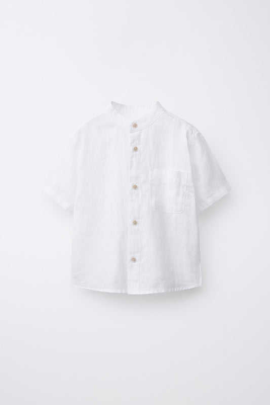 Camisa lino manga corta