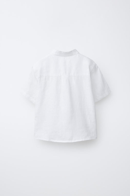 Camisa lino manga corta