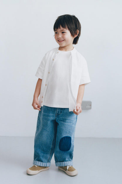 Camisa lino manga corta