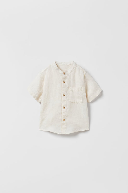Camisa lino bolsillo
