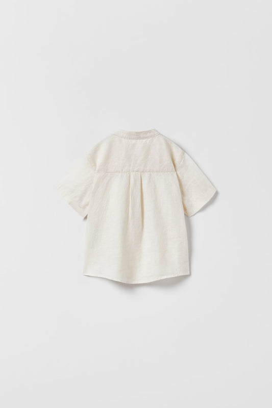 Camisa lino bolsillo