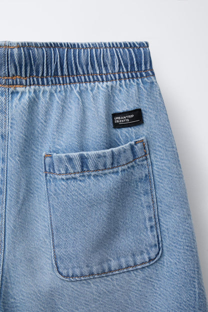 Short jean cargo loose