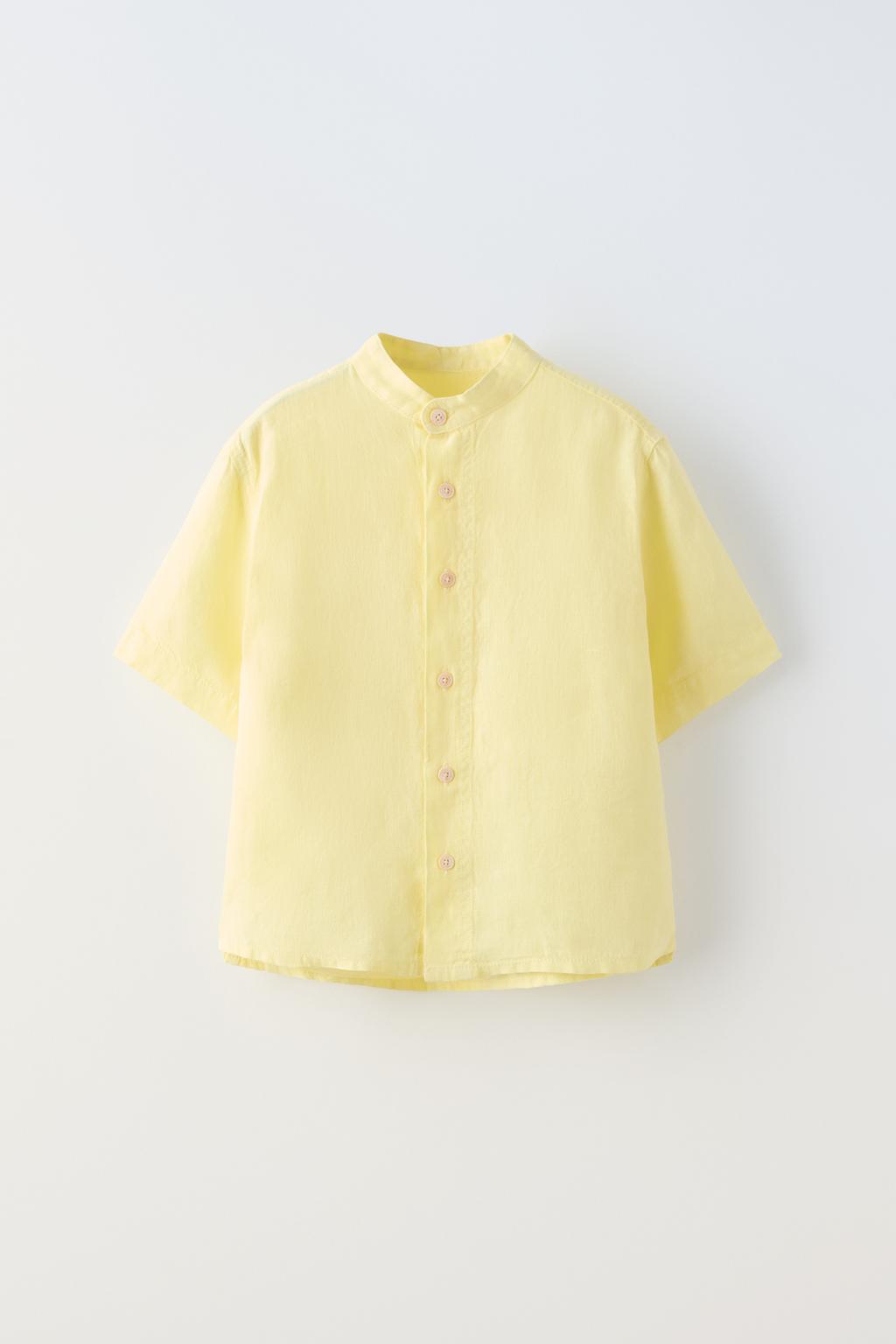 Camisa lino amarilla