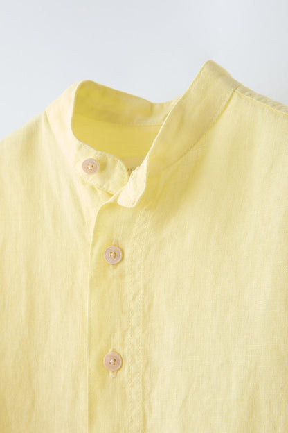 Camisa lino amarilla