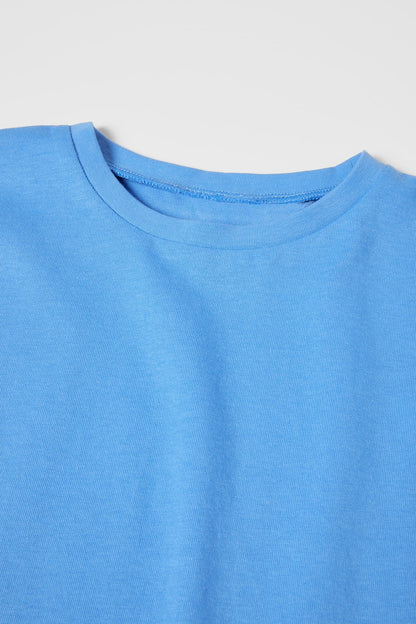 Polera volantes azul