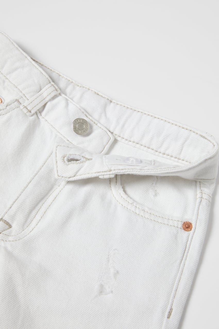 Short jean roto blanco